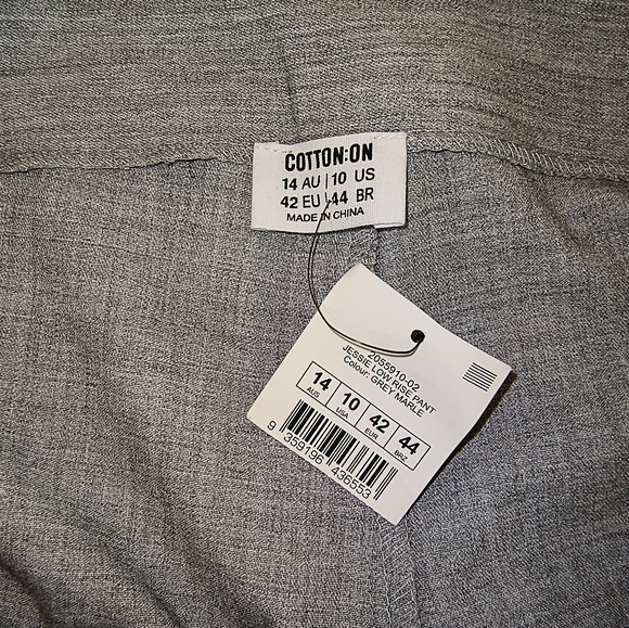 NWT Cotton on Grey Straight leg Dress pants US size 10 - Picture 15 of 16